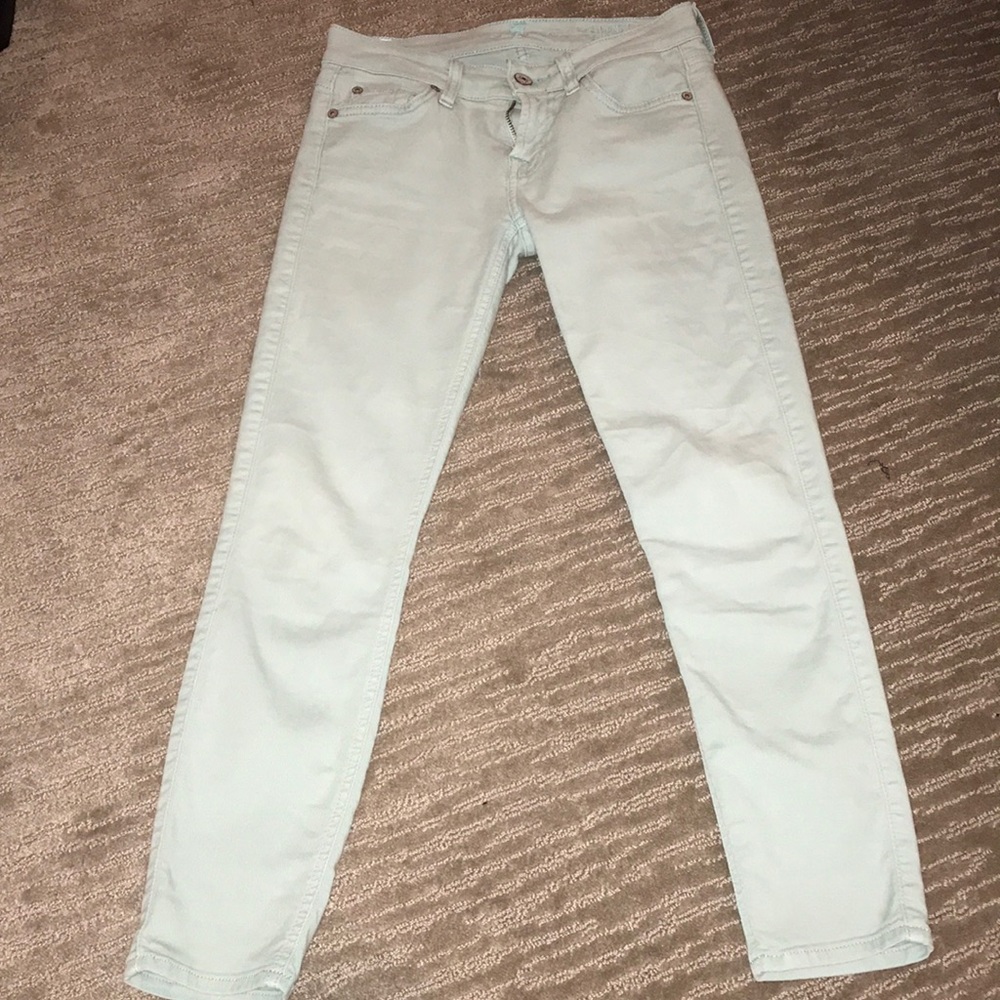 7 for all mankind teal the cropped skinny size 25